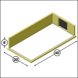 20 x 40 Storage Unit 1-Door