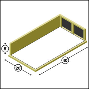 20 x 40 Storage Unit 2-Door