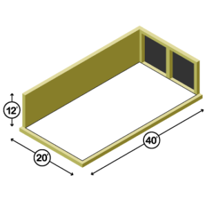 20x40 Storage Unit w/ 2 Doors